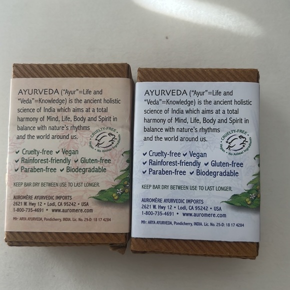 2/$20 Auromere Soap w/ Neem 2 bars Cruelty Free/ Vegan/ Paraben-Free - Picture 2 of 2